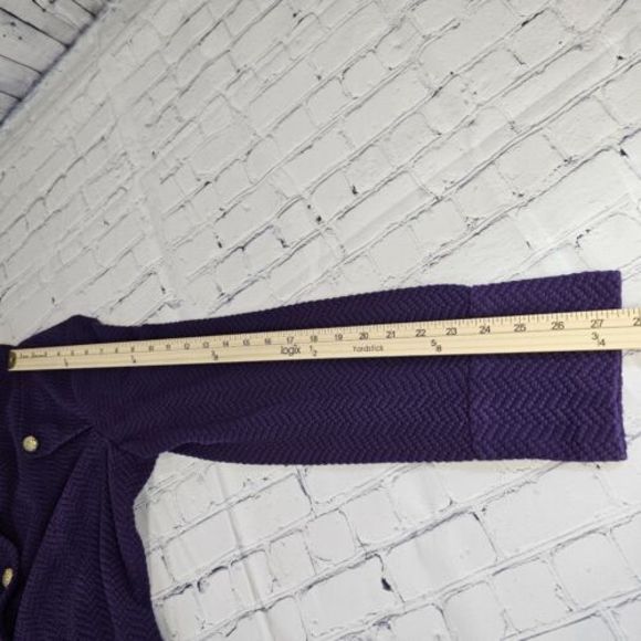 Joan Rivers‎ Women's Size Small Purple Pea Coat Long Sleeve Lined Gold Buttons - Picture 13 of 13